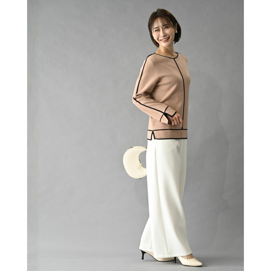 センターラインニット ニットスカート セット 2点セット モカ ブラック トップス タイトスカート タイト きれいめ バイカラー | Ehre style | 13