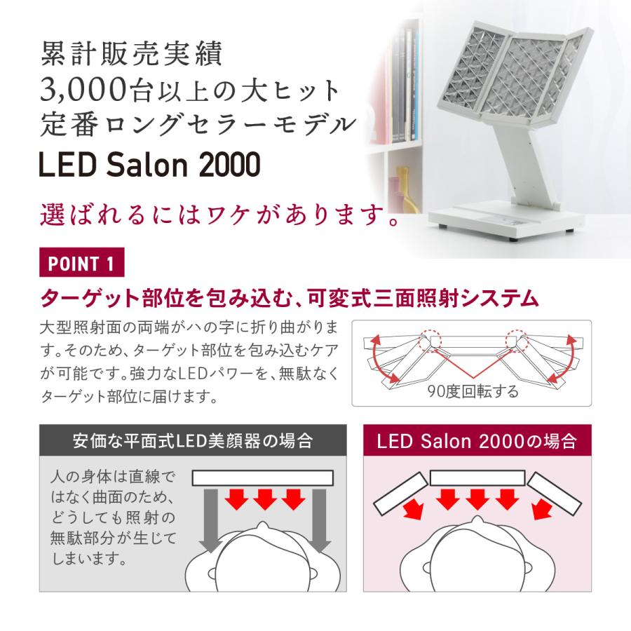 LED美顔器 【LED Salon 2000】 エステ 光美容器 LED エイジングケア コラーゲンマシン 美肌 全身ケア ニキビ｜stylegate-cavi｜06