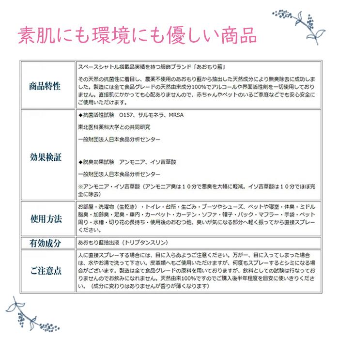 日本製 あおもり藍 【スプレー240ml×5本】 消臭・抗菌 柑橘系 AOMORI BLUE あおもり 藍 エキス配合 中性　あおもり藍 産業協同組合 青森藍 マスク まん延防止_7