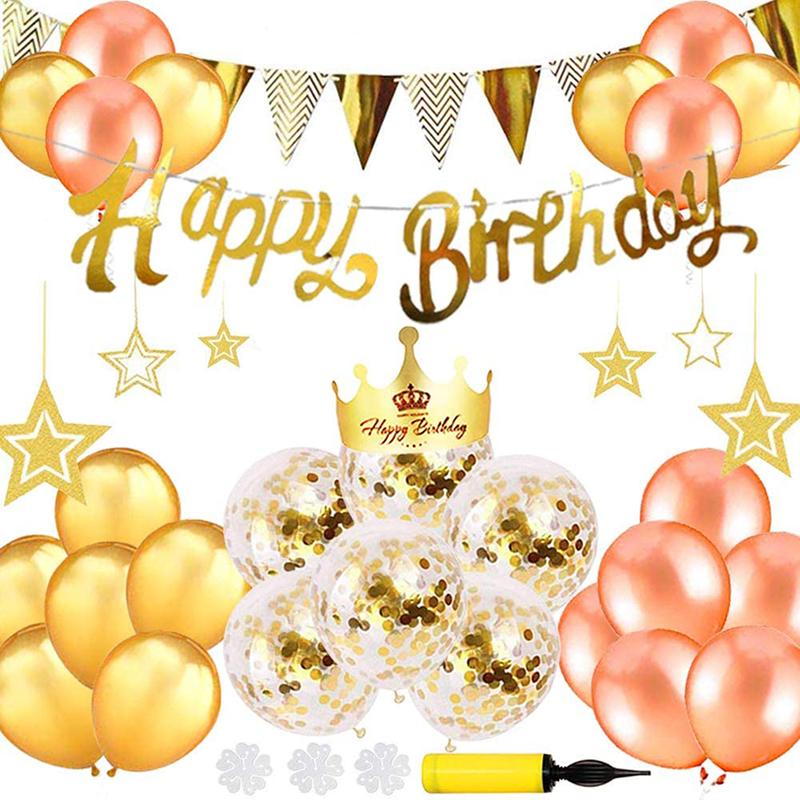 誕生日 飾り付け セット バルーン 風船 ゴールド Happy Birthday 装飾 バースデー ガーランド バースデー パーティー 男女の子 Addm719 翠の北極星ハイテク生活館 通販 Yahoo ショッピング