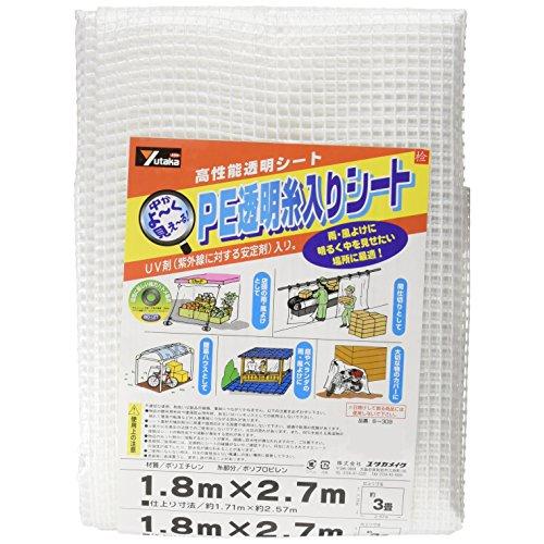 ユタカメイク PE透明糸入りシート B-309 1.8M×2.7M（Yahoo!・M-style）