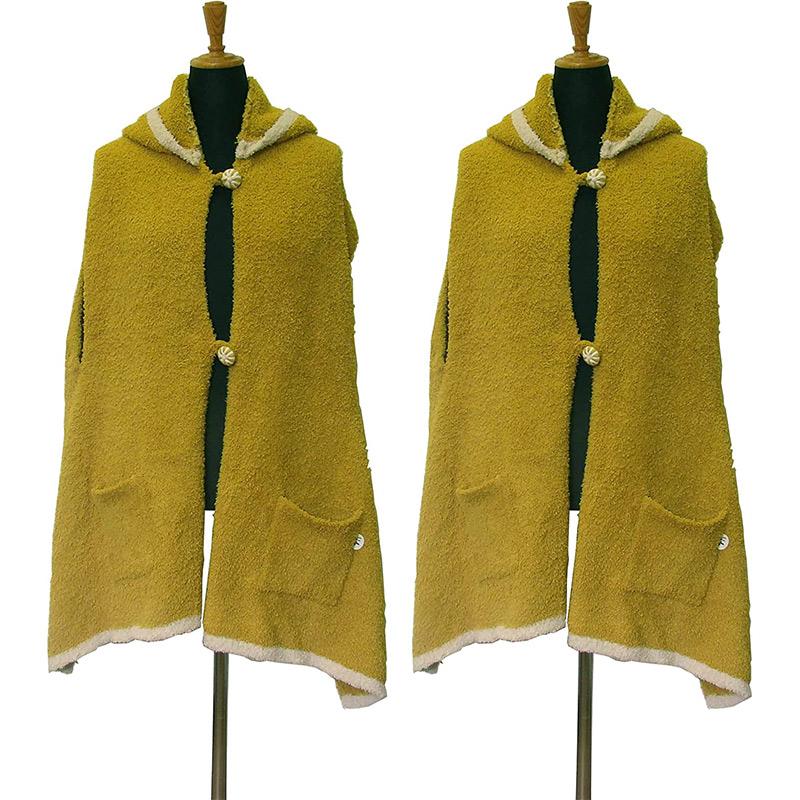 美品 シビラ Sybilla モヘヤ フード付き ポンチョ 処分特価 Sybilla（シビラ）マイクロフードショール ゴールド 2着