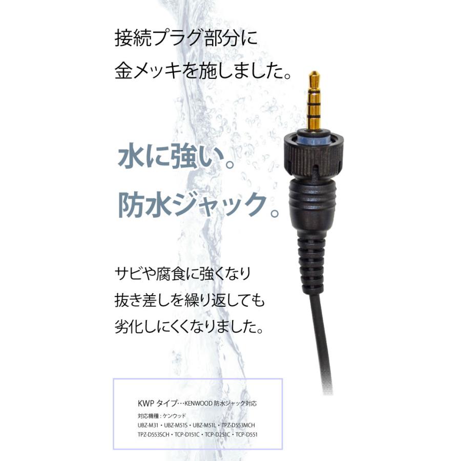 ケンウッド対応 防水ジャック イヤホンマイク FPG-22KWP 5点セット 高