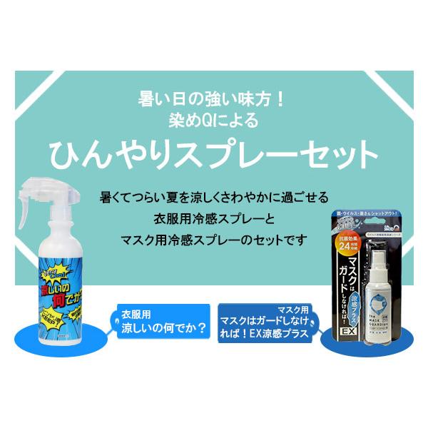 染めQ 冷感スプレー 涼しいの何でか？ 300ml + 抗菌・除菌 マスク