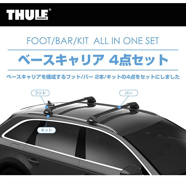 THULE（スーリー） BMW 3シリーズ ツーリング（G21）専用ベースキャリアセット フット7206+ウイングバーエッジ ブラック 7213B×2本+キット6007｜stylemarket｜02
