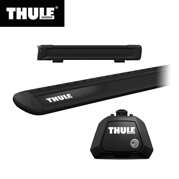 THULE（スーリー） JEEP レネゲード専用ベースキャリア（フット710410+ウイングバー EVO7114B）+スキーキャリア スノーパック7324B ルーフレール付き 2015〜