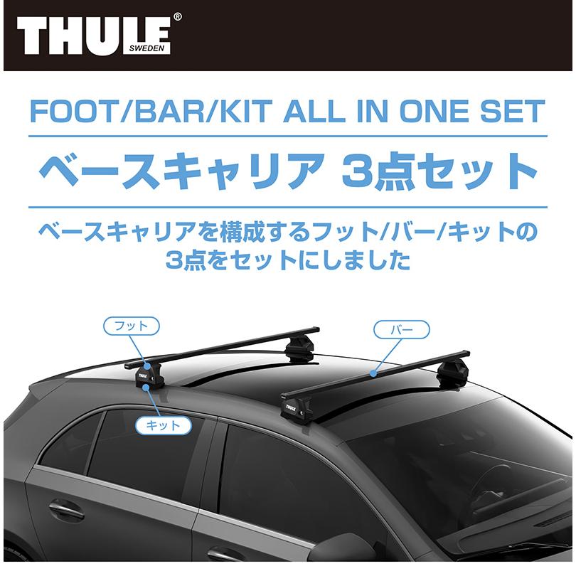THULE ルーフキャリア ルーフレール　ブラック THULE スーリー 50系 RAV4（ダイレクトルーフレール付き） ルーフ