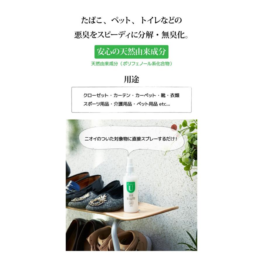 染めQ Protect U 消臭 200ml スプレー 無臭化 ナノ分子吸着抗菌剤配合 天然由来成分 約1週間から1ヶ月持続 部屋 タバコ ペット トイレ 生ゴミ 布製品 他｜stylemarket｜02