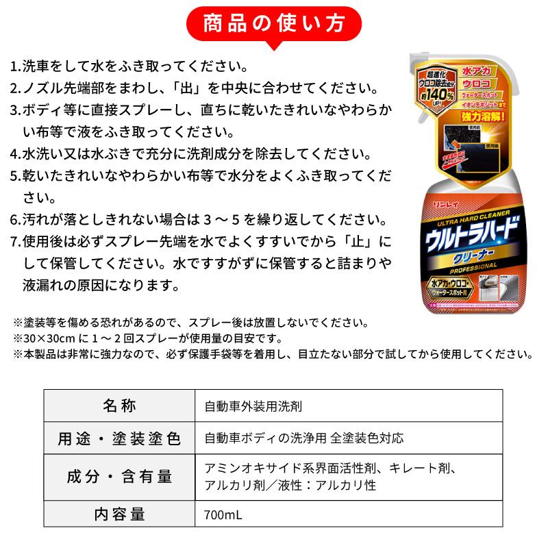 リンレイ ウルトラハードクリーナー 水アカ ウロコ ウォータースポット用 260057 強力溶解 泡タイプ 全塗装色対応 ノーコンパウンド 大容量 ボディ 洗浄 洗車｜stylemarket｜04