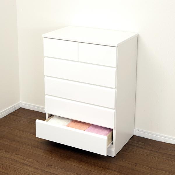 シャイン ハイチェスト 23691 光沢のある白が清潔感抜群／衣類収納