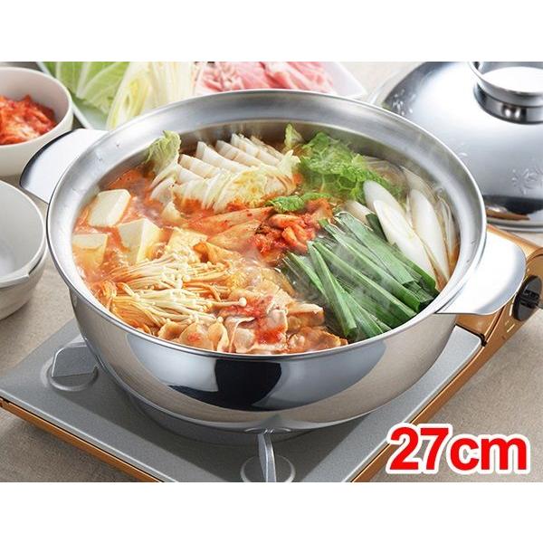 土鍋型ステンレス製卓上鍋 もみじ 27cm IH対応／鍋 調理器具 ガス火OK