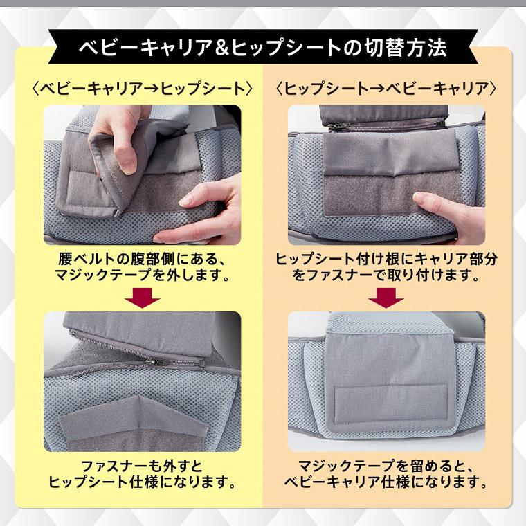 人間工学に基づいた3Way抱っこひも ベビーキャリア オールインワンヒップシートキャリア 軽量 負担減 洗濯可 新生児対応インナーシート標準装備 メーカー保証付 |  | 11