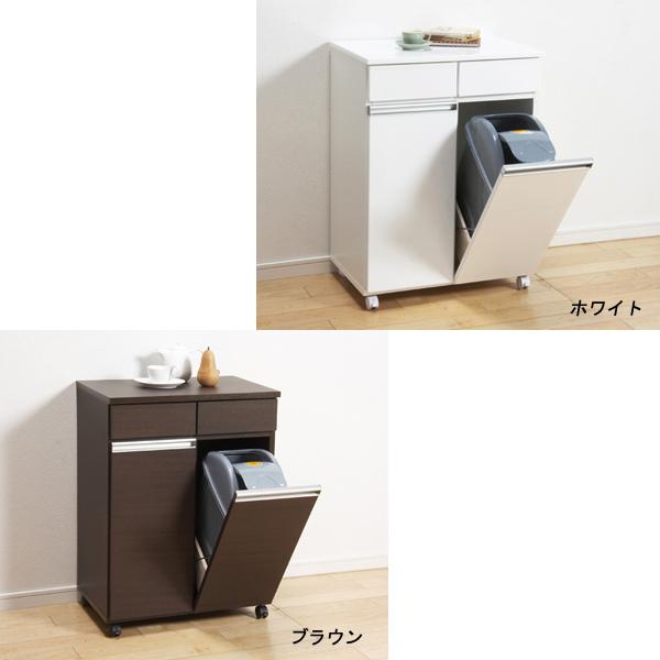 ダイニングダストボックス2D ホワイト/ ゴミの分別に最適！収納付きゴミ箱 | 