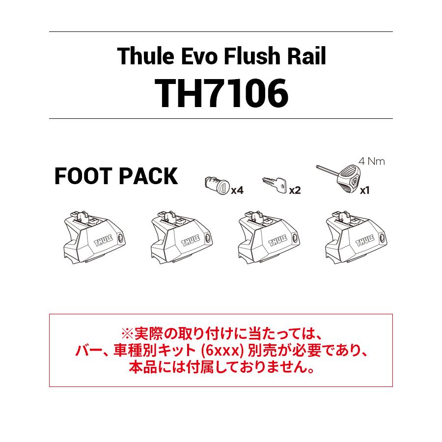 Thule（スーリー） Evo フラッシュレール用フット 7106 ダイレクト