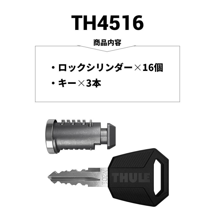 Thule（スーリー） ワンキーシステム TH4516 ロックシリンダー16個（キー3本） 盗難防止 カギを統一 鍵 キーシリンダー 交換 One-Key System 16-packの画像