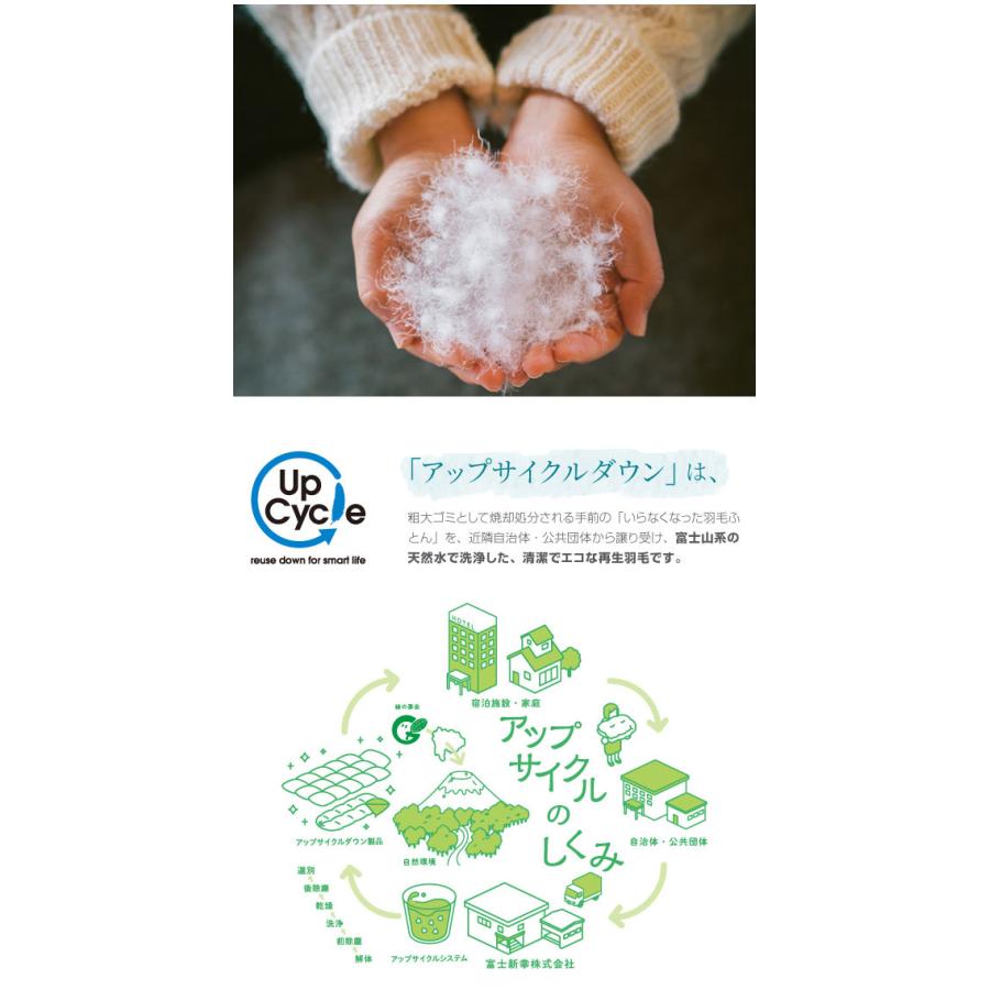 日本製 3way 寝袋クッション アップサイクルダウン 150×210 洗える