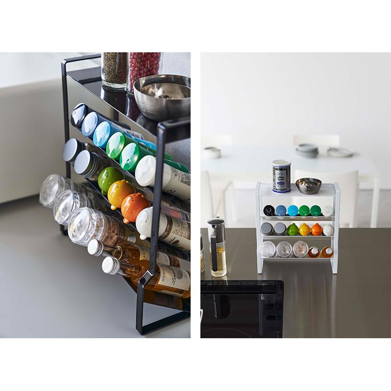 スリムスパイスラック TOWER(タワー) 4段 山崎実業 調味料ラック 調味