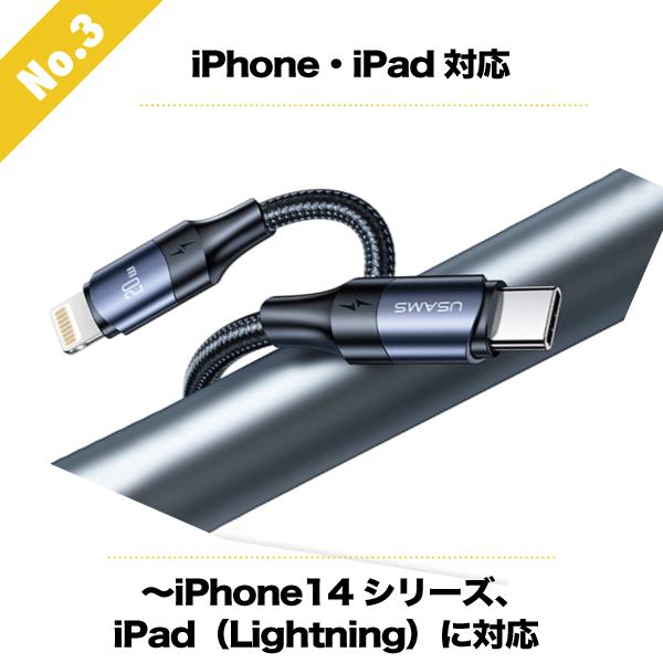 20W PDケーブル 2m タイプC ライトニング 高速充電対応ケーブル iPhone iPad 急速充電｜stylemartnet｜04