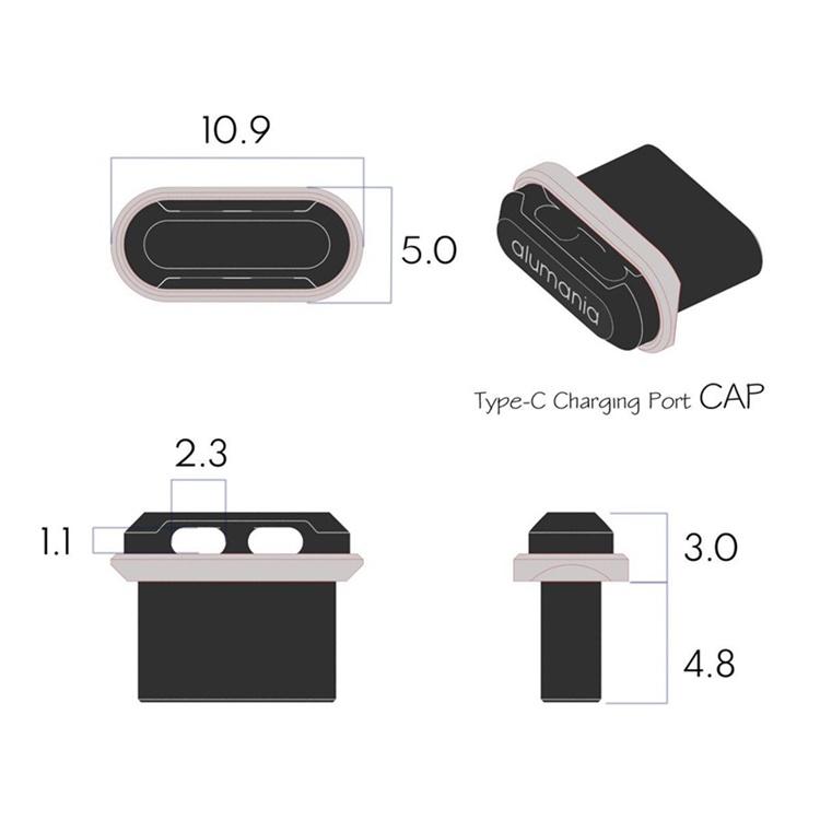 4個set TypeC CHARGING PORT CAP USBC チャージングポートキャップ 充電ポート保護 アルミ構造 タイプC