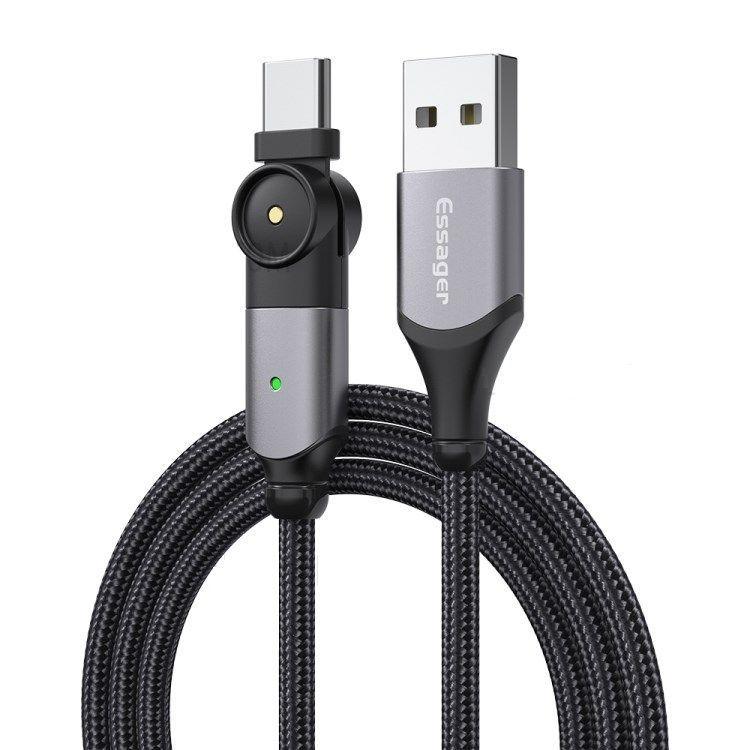 Usb Usbcケーブル 2メートルメッシュタイプ 先端180度回転 充電中の使用に便利なusbタイプcケーブル Lqd Essagerusbcrotation2m スタイルミーyahoo 店 通販 Yahoo ショッピング