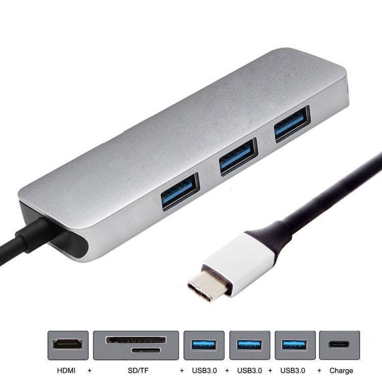 USBCハブ Macbook  USB 3.0ポート×3  HDMI接続  SDカードスロット USB-C  充電  持ち運びに便利  アップル Apple USB-Type C USBC｜stylemi-y｜04