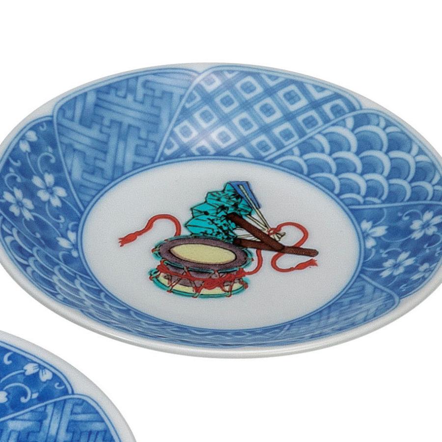 九谷焼 日本の伝統工芸品【九谷焼】 4.5号皿揃 絵変り玩具 (K9-41) (K8