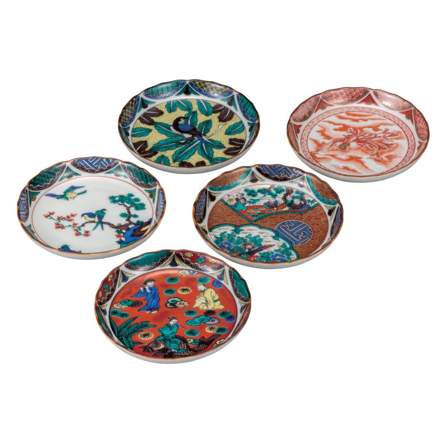 九谷焼 日本の伝統工芸品【九谷焼】 4.5号皿揃 時代絵 (K8-86 九谷焼 日本の伝統工芸品【九谷焼】 4.5号皿揃 時代絵 (K8-86