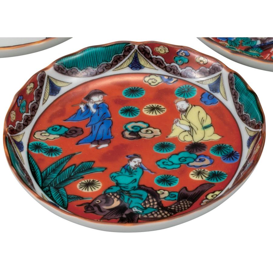 九谷焼 日本の伝統工芸品【九谷焼】 4.5号皿揃 時代絵 (K8-86 九谷焼 日本の伝統工芸品【九谷焼】 4.5号皿揃 時代絵 (K8-86