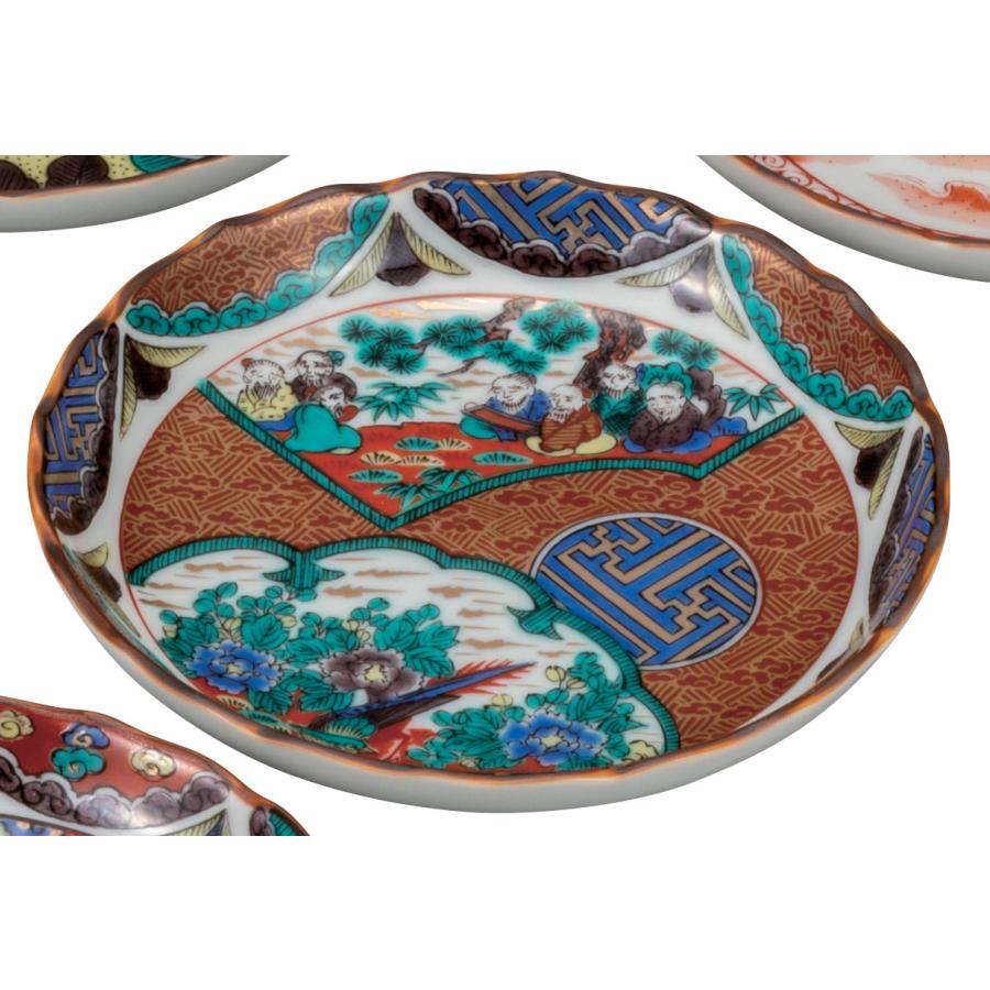 九谷焼 日本の伝統工芸品【九谷焼】 4.5号皿揃 時代絵 (K8-86 九谷焼 日本の伝統工芸品【九谷焼】 4.5号皿揃 時代絵 (K8-86