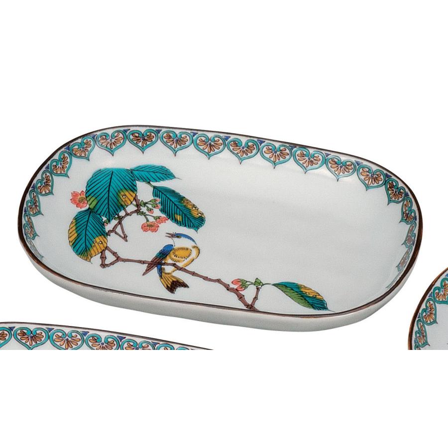 九谷焼 日本の伝統工芸品【九谷焼】 6号皿揃 花鳥絵変り (K9-128) (K8