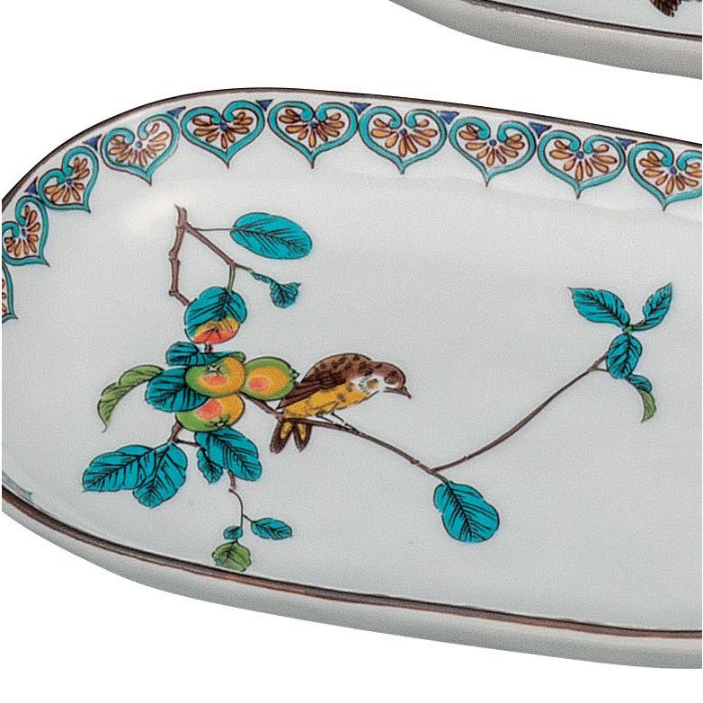 九谷焼 日本の伝統工芸品【九谷焼】 6号皿揃 花鳥絵変り (K9-128) (K8