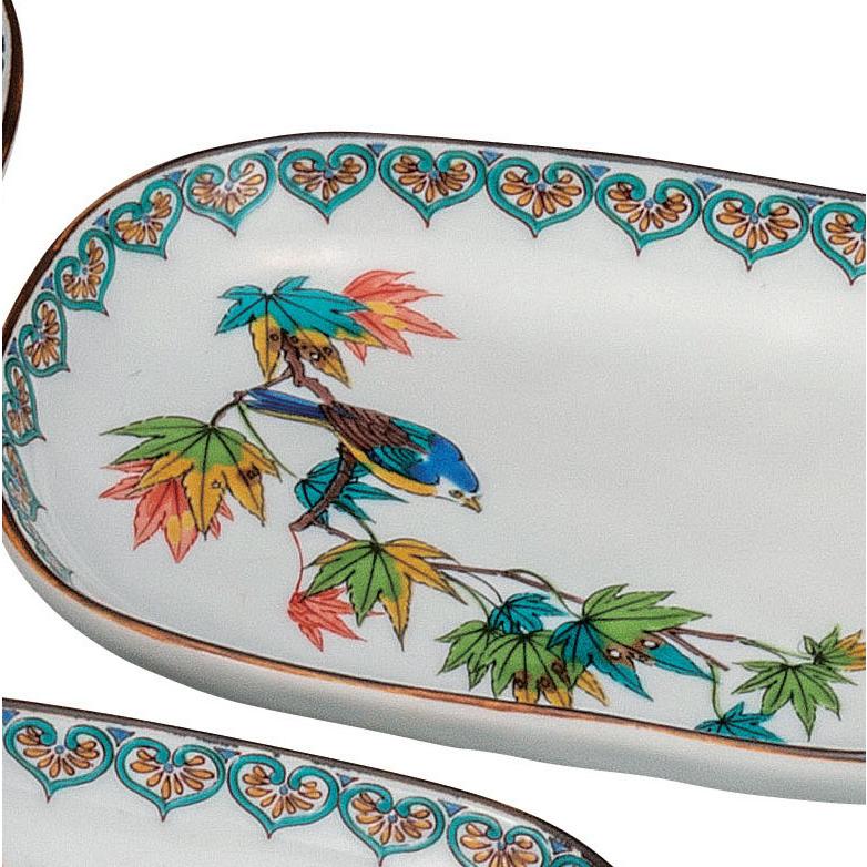 九谷焼 日本の伝統工芸品【九谷焼】 6号皿揃 花鳥絵変り (K9-128) (K8