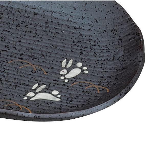 日本の伝統工芸品【九谷焼】 6.5号楕円皿揃 月うさぎ   (K9-134) (K8-107)_4