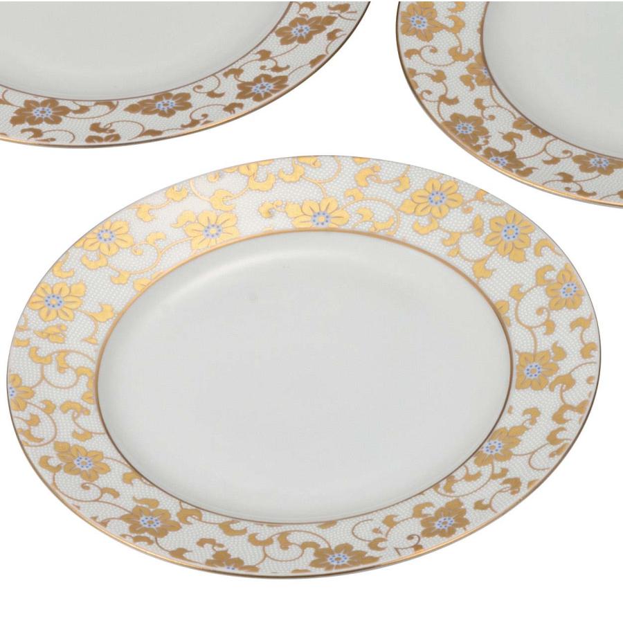 九谷焼 日本の伝統工芸品【九谷焼】 6.5号皿揃 白粒鉄仙 (K8-159