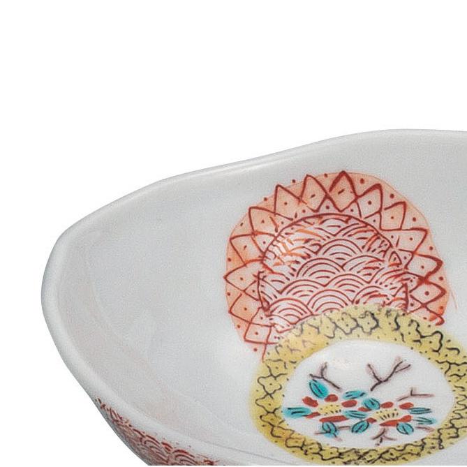 九谷焼 日本の伝統工芸品【九谷焼】 5.5号小鉢揃 色絵丸紋 (K9-231