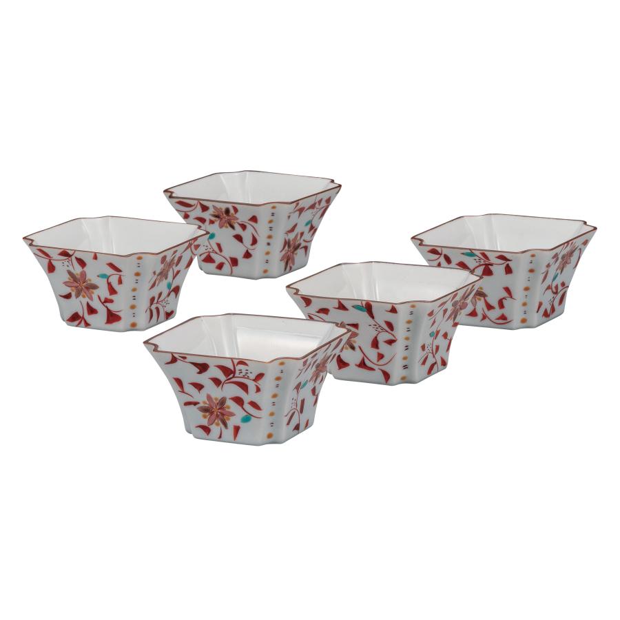 九谷焼 日本の伝統工芸品【九谷焼】 2.5号小鉢揃 花唐草 (K9-233) (K8