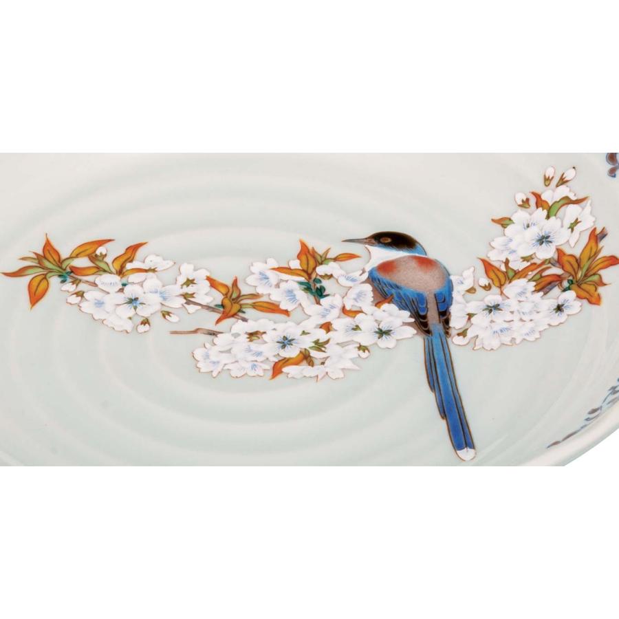 九谷焼 日本の伝統工芸品【九谷焼】 7号盛皿 山桜に鳥 (K8-320