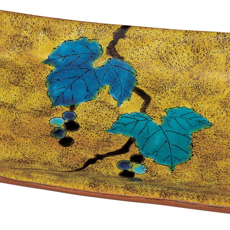日本の伝統工芸品【九谷焼】 11号長角皿 吉田屋野ぶどう  博峰窯 (K9-377) (K8-361)の画像