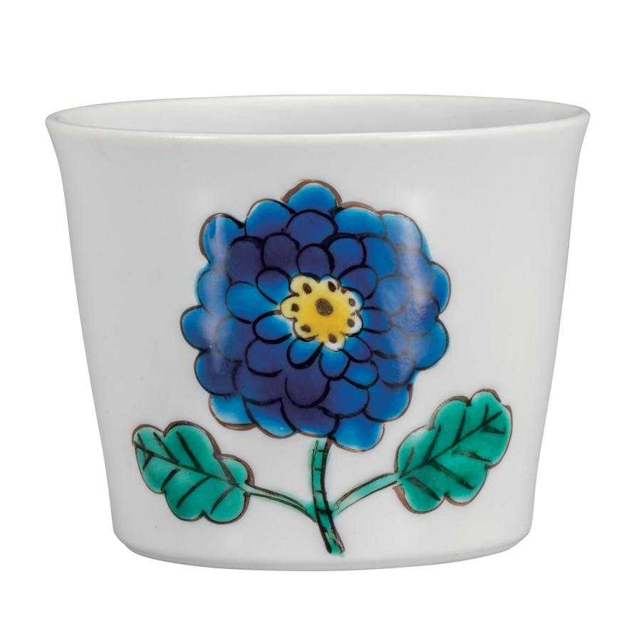 九谷焼 日本の伝統工芸品【九谷焼】 そば猪口 花紋青 櫻井千絵 (K8-401