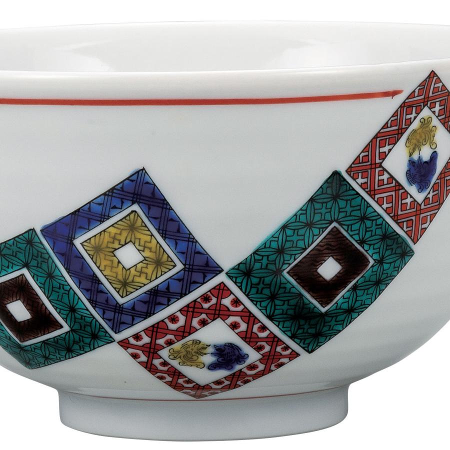 九谷焼 日本の伝統工芸品【九谷焼】 丼 古九谷石畳文 大志窯 (K9-509