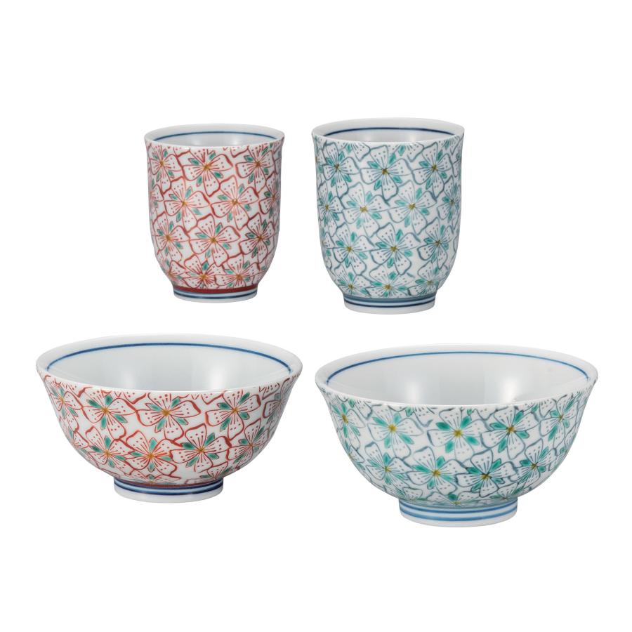 九谷焼 日本の伝統工芸品【九谷焼】 睦揃 花紋 (K9-586) (K8-521