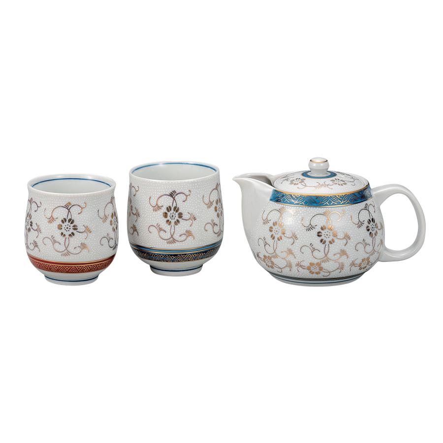 九谷焼 日本の伝統工芸品【九谷焼】 くつろぎ揃 白粒鉄仙 網付 (K9-668