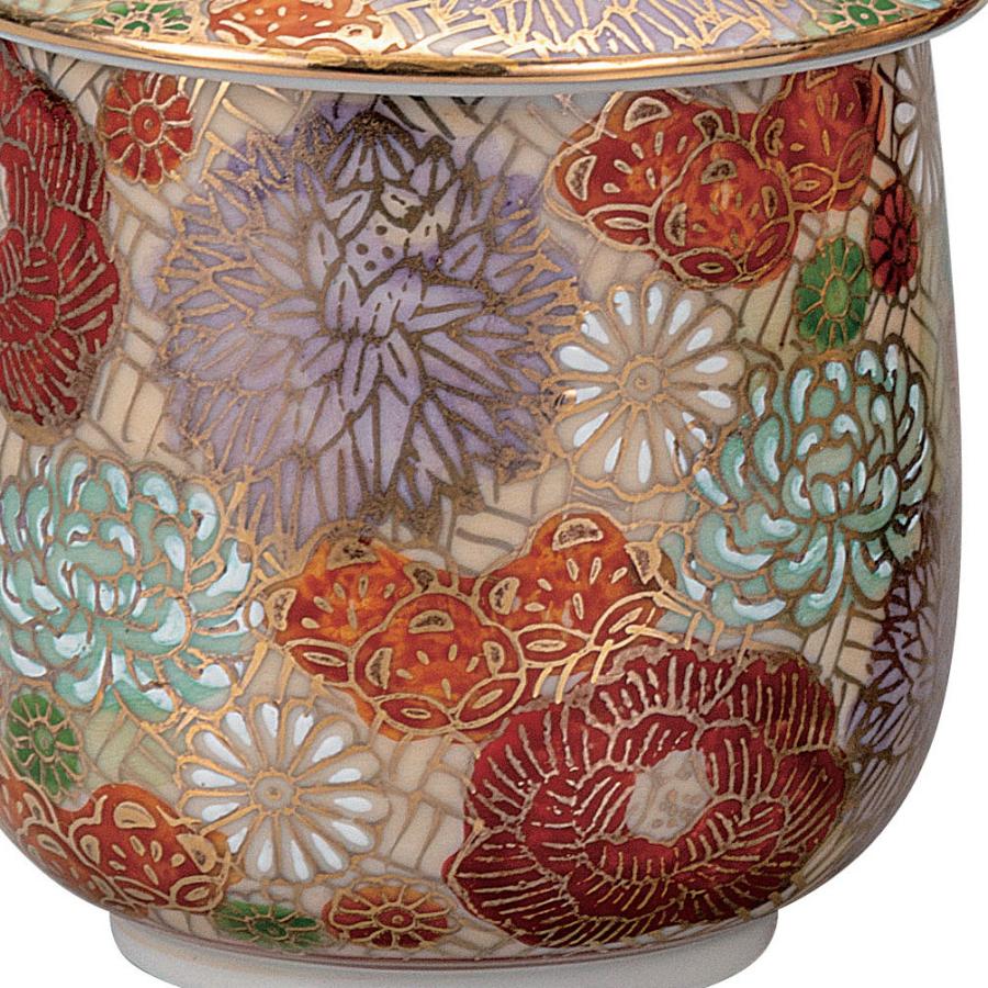 日本の伝統工芸品【九谷焼】 蓋付組湯呑 花詰   (K9-809) (K8-729)_4