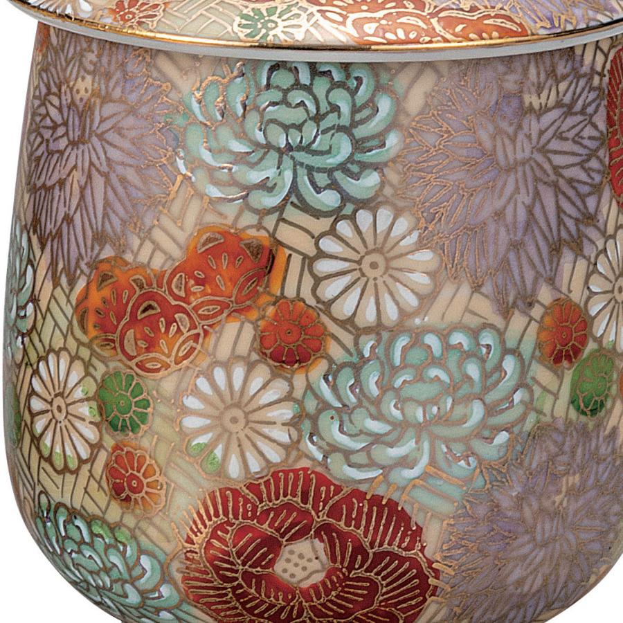 日本の伝統工芸品【九谷焼】 蓋付組湯呑 花詰   (K9-809) (K8-729)_5