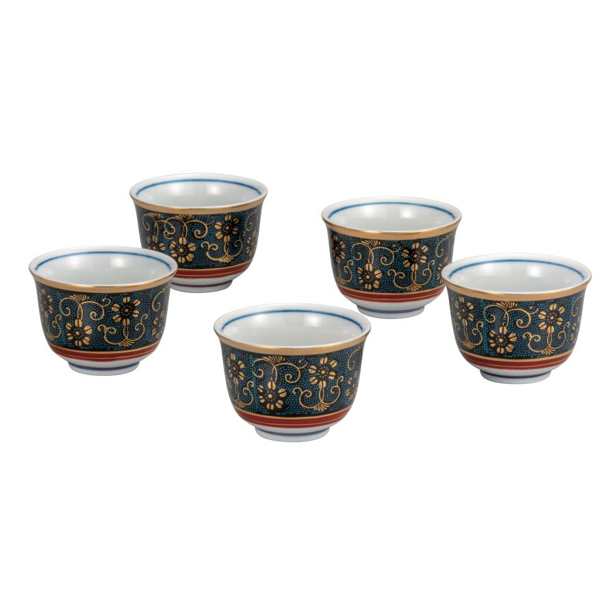 九谷焼 日本の伝統工芸品【九谷焼】 汲出揃 青粒鉄仙 (K8-738