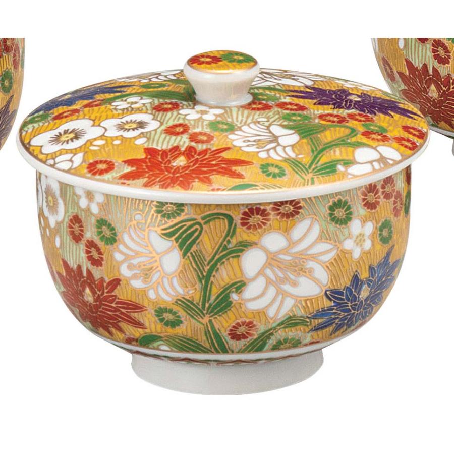 九谷焼 日本の伝統工芸品【九谷焼】 蓋付汲出揃 花詰 (K8-757