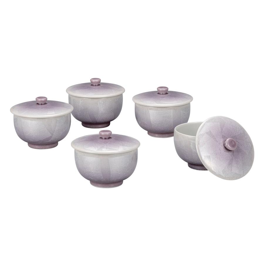九谷焼 日本の伝統工芸品【九谷焼】 蓋付汲出揃 銀彩紫 (K9-835) (K8