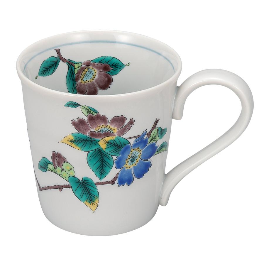 九谷焼 日本の伝統工芸品【九谷焼】 マグカップ 山茶花 (K9-897) (K8