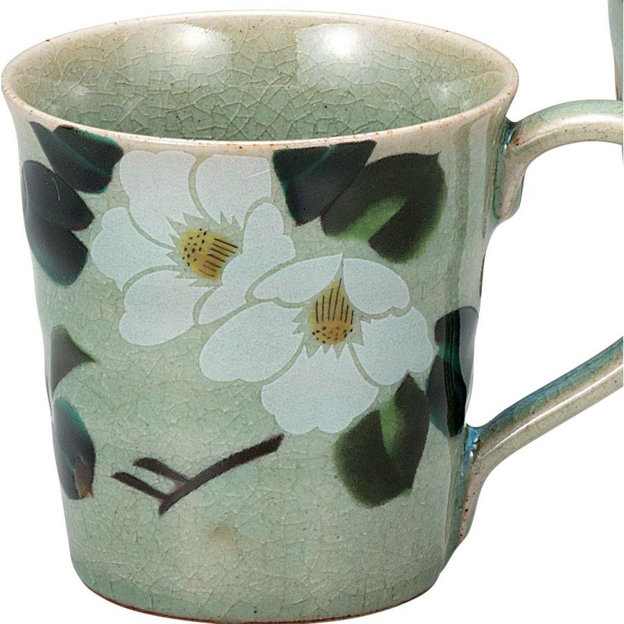 日本の伝統工芸品【九谷焼】 ペアマグカップ 金銀椿   (K9-1021) (K8-918)の画像
