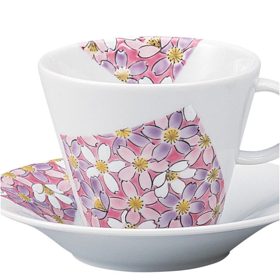 九谷焼 日本の伝統工芸品【九谷焼】 ペアコーヒー 桜花文 新田智子 (K9 